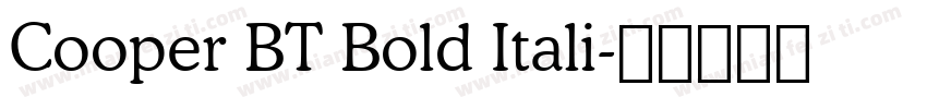 Cooper BT Bold Itali字体转换